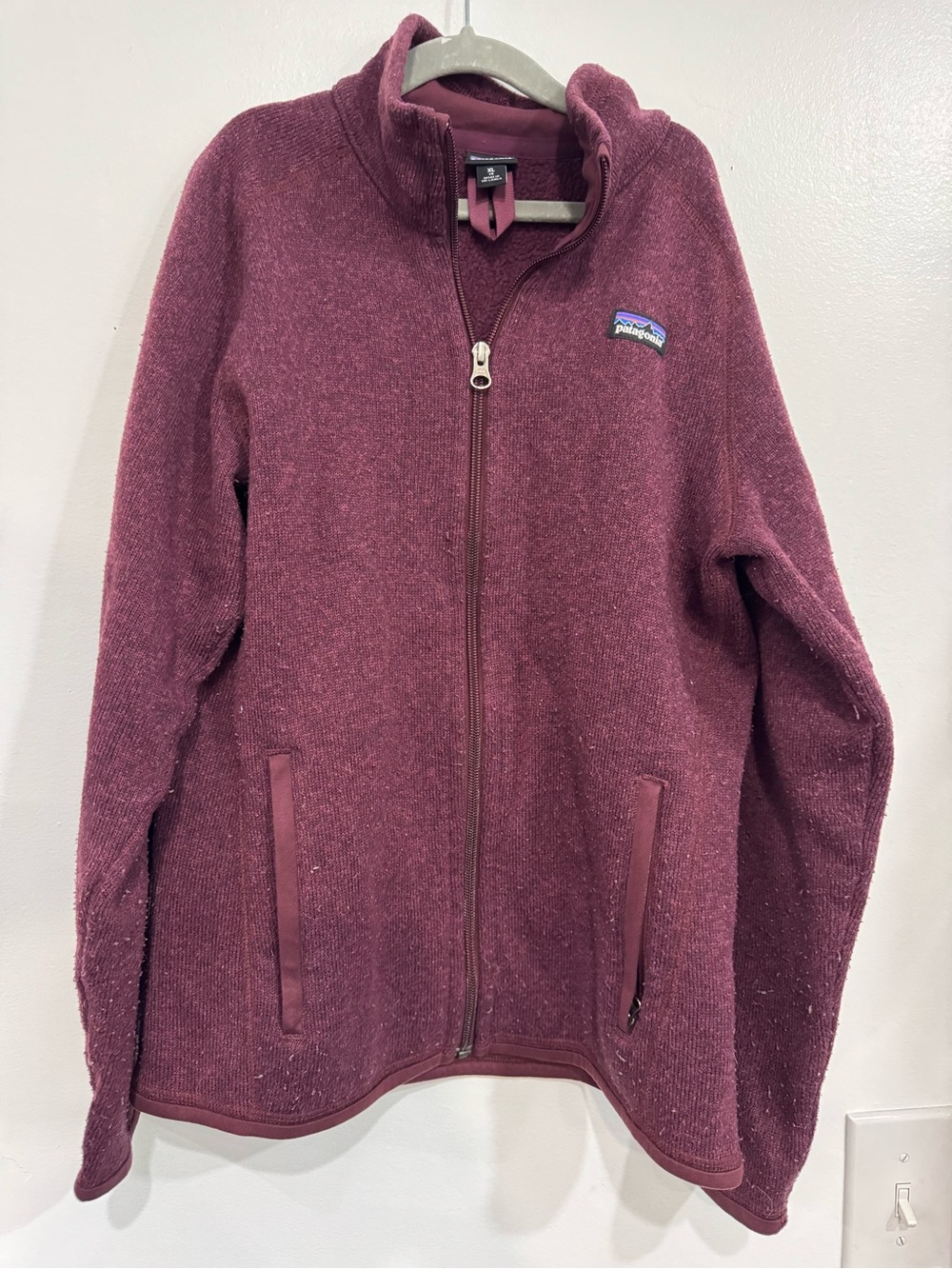 Patagonia Kids Full-Zip Fleece Jacket in Berry Plum